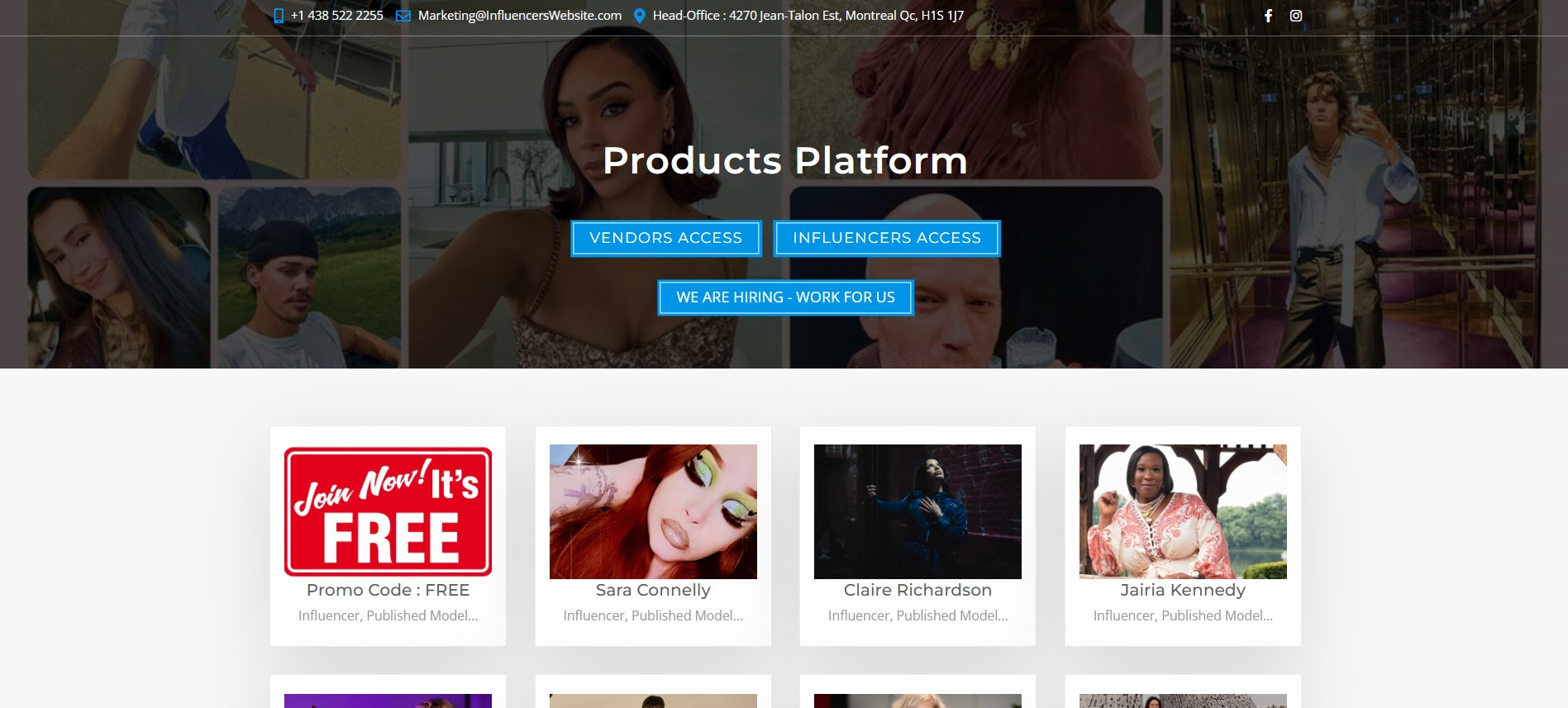 Influencers Websites